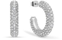 Créoles en acier inoxydable avec petites pierres -...