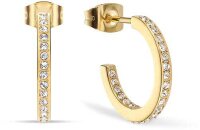 Créoles en acier inoxydable avec petites pierres -...