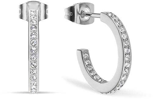 Créoles en acier inoxydable avec petites pierres - Bering Jewelry modèle: 737-17-05