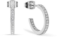 Créoles en acier inoxydable avec petites pierres -...