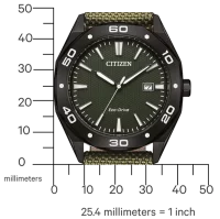 Citizen montre homme modèle: BM7635-0X avec cadran vert et bracelet textile
