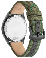 Citizen montre homme modèle: BM7635-0X avec cadran vert et bracelet textile