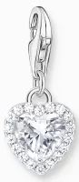 Thomas Sabo Charm Anhänger Modell: 2202-051-14 Herz mit Verzierung aus weißen Zirkoniasteinen- 925 Sterlingsilber
