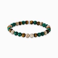 Beads Armband aus imitierter Malachit, Jaspis und...