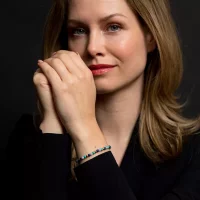 Bracelet en pierres précieuses de différentes nuances de bleu et fermoir en acier inoxydable - Modèle Rebel&Rose: RR-40055-G-S