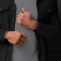 Bracelet en pierres précieuses donyx de 4 mm avec...