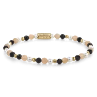 Bracelet en pierres de 4 mm (Spinelle noir, Perle de...