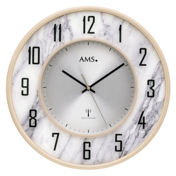 Horloge murale AMS 5588 - Boîtier en plastique effet marbre