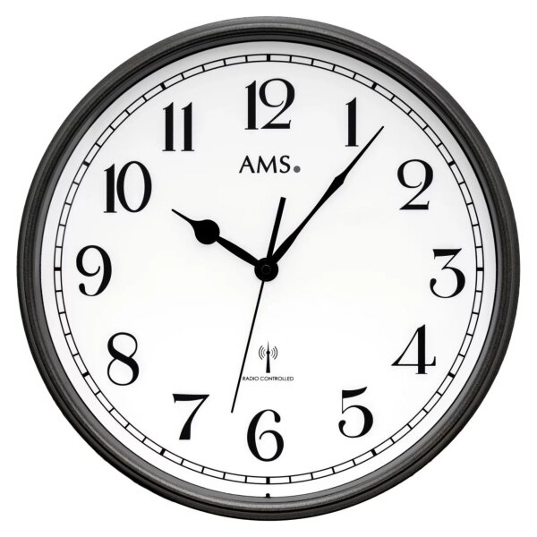 Horloge murale AMS 5611 à radio-pilotage - Boîtier en plastique