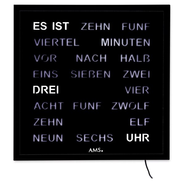 Horloge murale AMS en quartz 1265 - Boîtier en métal laqué