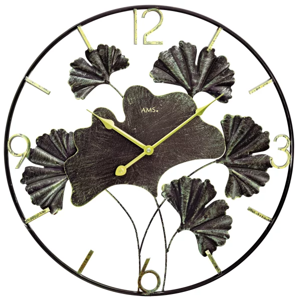 Horloge murale en quartz AMS 9704 - Boîtier en métal laqué