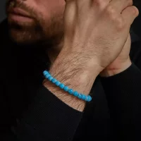 Bracelet en pierres de Turqurenit de 8 mm avec fermoir en...