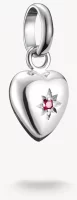Charm-Anhänger, Herz mit graviertem Stern und Lab Grown Rubin - Thomas Sabo Modell: CC1234-011-10