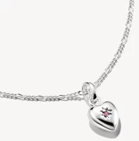 Charm-Anhänger, Herz mit graviertem Stern und Lab Grown Rubin - Thomas Sabo Modell: CC1234-011-10