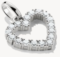 Charm-Anhänger, Herz mit Edelsteinen besetzt aus Silber - Thomas Sabo Modell: CC1237-051-14