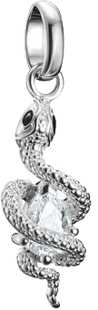 Thomas Sabo Charm-Anhänger, Schlange mit weißem Edelstein, aus Silber