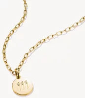 Charm-Anhänger, Engelszahlen 111, mit weißen Edelsteinen, aus Silber, vergoldet - Thomas Sabo Modell: CC1248-414-14