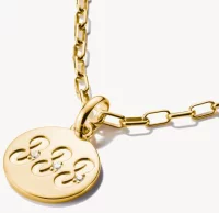 Charm-Anhänger, Engelszahlen 333, mit weißen Edelsteinen, aus Silber, vergoldet - Thomas Sabo Modell: CC1250-414-14