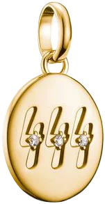 Charm-Anhänger, Engelszahlen 444, mit weißen Edelsteinen, aus Silber, vergoldet - Thomas Sabo Modell: CC1251-414-14