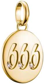 Thomas Sabo Charm-Anhänger Engelzahl 666 mit Steinen Connect vergoldet