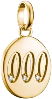 Charm-Anhänger, Engelszahlen 000, mit weißen...