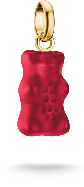 Thomas Sabo Charm-Goldbären-Anhänger in Rot Connect vergoldet