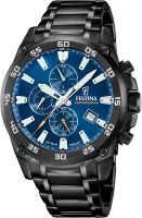 Herrenuhr, Chronograph, blaues Zifferblatt - Festina...