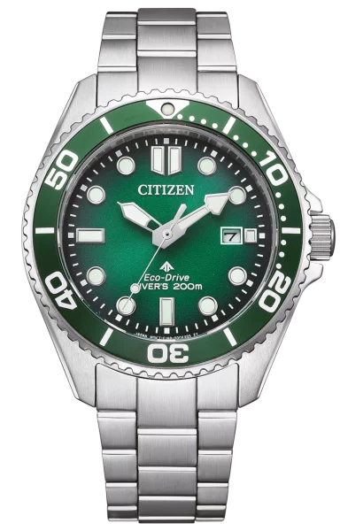 Citizen Herrenuhr Modell: BN0269-50W mit grünem Zifferblatt und Edelstahlarmband