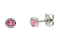 Ohrstecker aus Titan mit rosa Swarovski Stein Boccia...