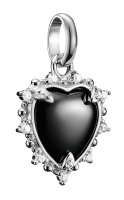 Thomas Sabo Charm-Anhänger Vintage-Herz schwarz Connect Silber