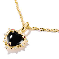 Thomas Sabo Charm-Anhänger Vintage-Herz schwarz Connect vergoldet