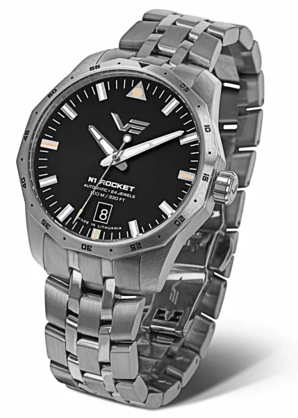 Montre pour homme argentée avec bracelet en acier inoxydable - Modèle Vostok Europe: NH35-125A747B