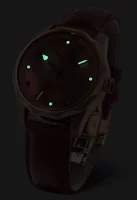 Montre femme couleur or rose avec bracelet en cuir -...