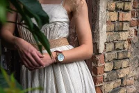 Montre femme couleur or rose avec bracelet en cuir - Modèle Vostok Europe VS42-125B754