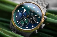 Montre pour femme bicolore or/argent avec bracelet en acier inoxydable - Modèle Vostok Europe: JS20-125E752B