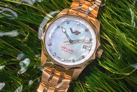 Montre pour femme en or rose avec bracelet en acier inoxydable - Modèle Vostok Europe VS42-125B754B