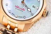 Montre pour femme en or rose avec bracelet en acier inoxydable - Modèle Vostok Europe VS42-125B754B