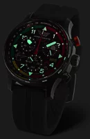 Montre homme noire avec bracelet en silicone rouge -...