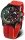 Montre homme noire avec bracelet en silicone rouge - Modèle Vostok Europe VK68-592C775.