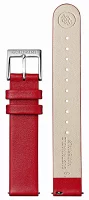 Montre pour femme rouge avec bracelet en cuir végétalien en raisin - Modèle Mondaine : MLE.33110.LCV.