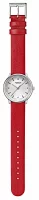 Montre pour femme rouge avec bracelet en cuir végétalien en raisin - Modèle Mondaine : MLE.33110.LCV.