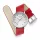 Montre pour femme rouge avec bracelet en cuir végétalien en raisin - Modèle Mondaine : MLE.33110.LCV.