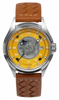 Montre pour hommes jaune avec bracelet en cuir -...