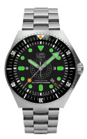 Montre homme noire avec bracelet en acier inoxydable -...