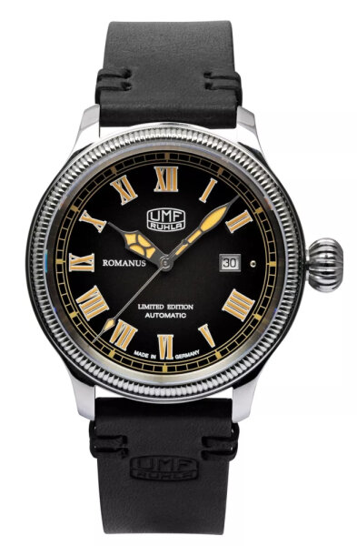 Montre pour hommes noire avec bracelet en cuir - Modèle UMF Ruhla 1558-2