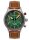 Montre pour homme verte avec bracelet en cuir - Modèle Bauhaus : 25764