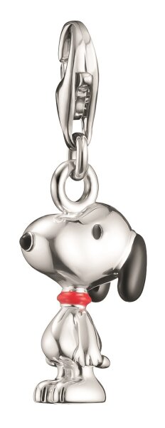Pendentif Charm en argent sterling 925 recyclé avec motif Snoopy PEANUTS peint à la main, Thomas Sabo, modèle: 2225-664-11