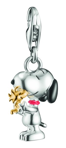 Pendentif Charm 18k en argent recyclé plaqué or avec émail à froid Snoopy & Woodstock Friends motif Thomas Sabo Modèle : 2228-427-7