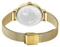 Montre pour femme en acier inoxydable de couleur or avec bracelet en maille milanaise, modèle Bering : 13434-332