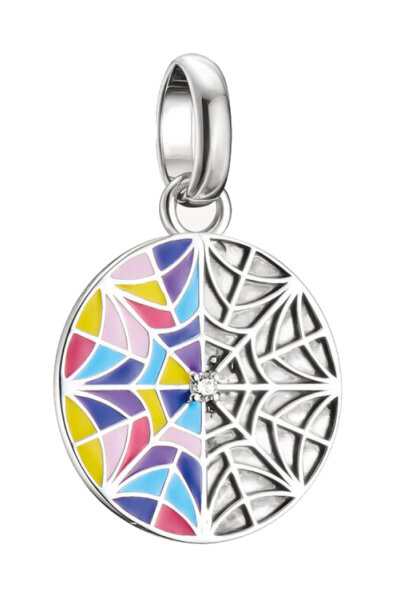 Charm-Anhänger aus recyceltem 925er Silber mit buntem Emaille-Fenster, Thomas Sabo Modell: CC1314-691-7